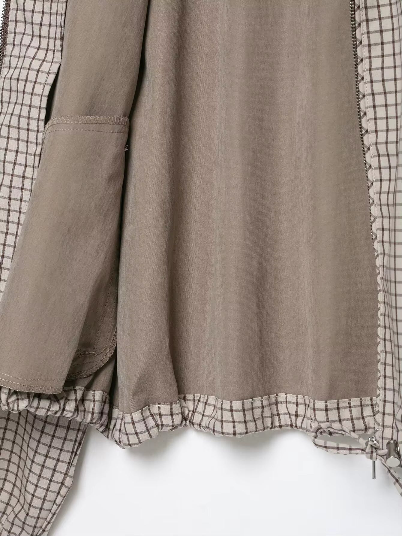 OLANE Plaid Hooded Cropped Jacket LWomen's Coats & Jackets