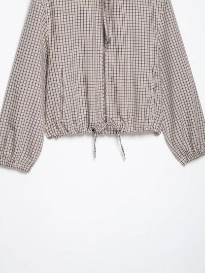 OLANE Plaid Hooded Cropped Jacket LWomen's Coats & Jackets