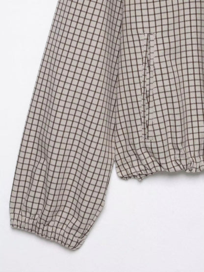 OLANE Plaid Hooded Cropped Jacket LWomen's Coats & Jackets