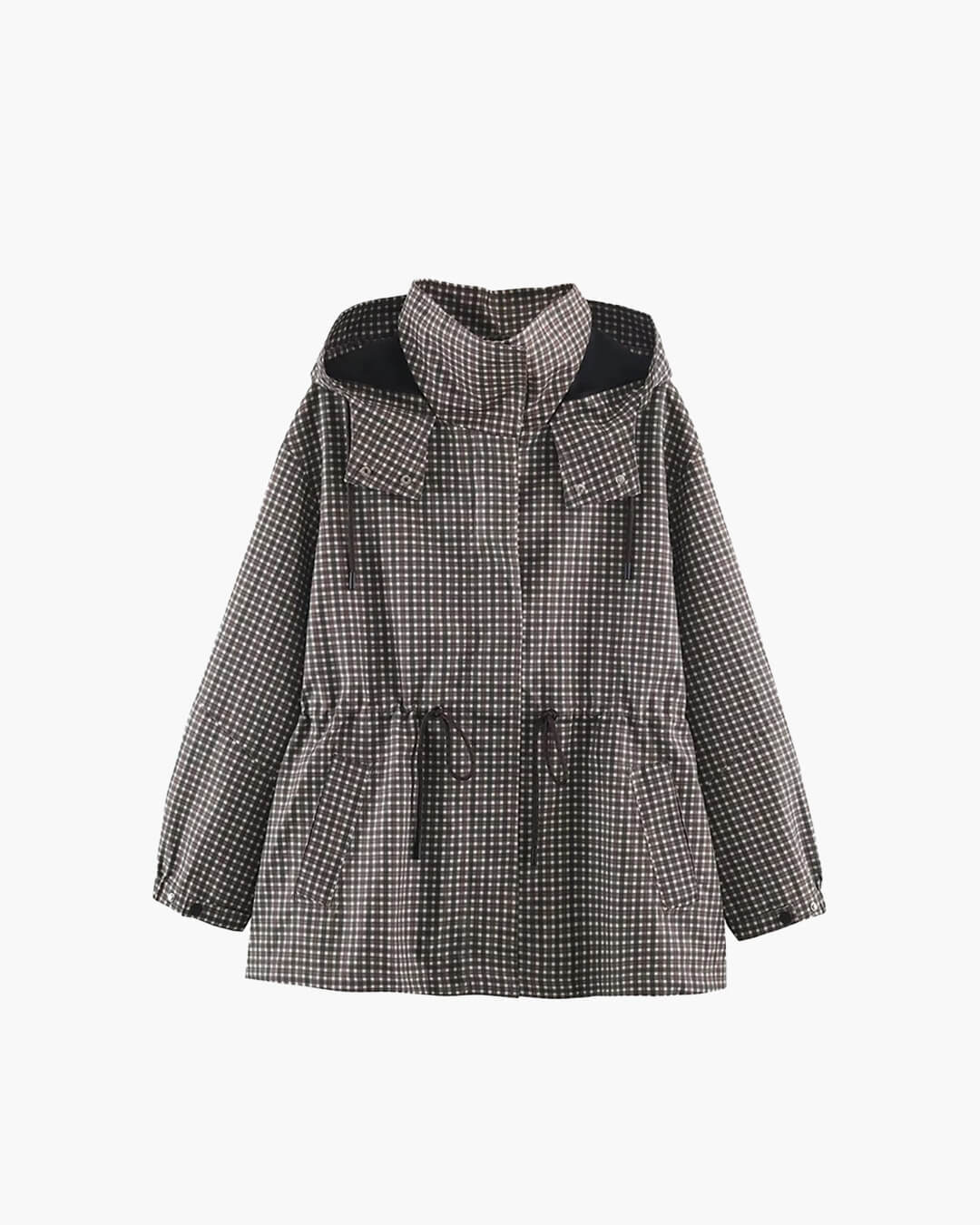 OLANE Plaid Hooded Windbreaker Jacket XSWomen's Coats & Jackets
