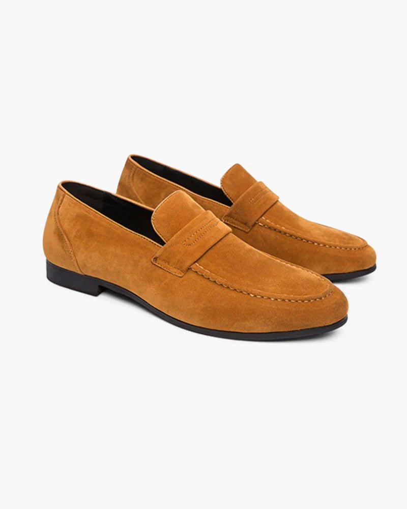OLANE Retro Suede Penny Loafers Caramel39Men's Shoes