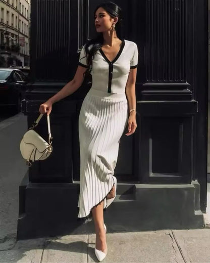 OLANE Short Sleeves & Skirt Two-Piece Set MWomen's Sets