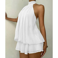 Emilia Robe mini sans manches col Halter dos nu