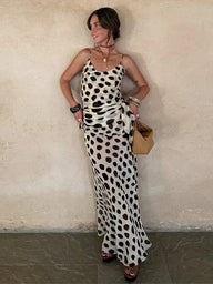 Robe nuisette sans manches imprimée Sabrina avec foulard