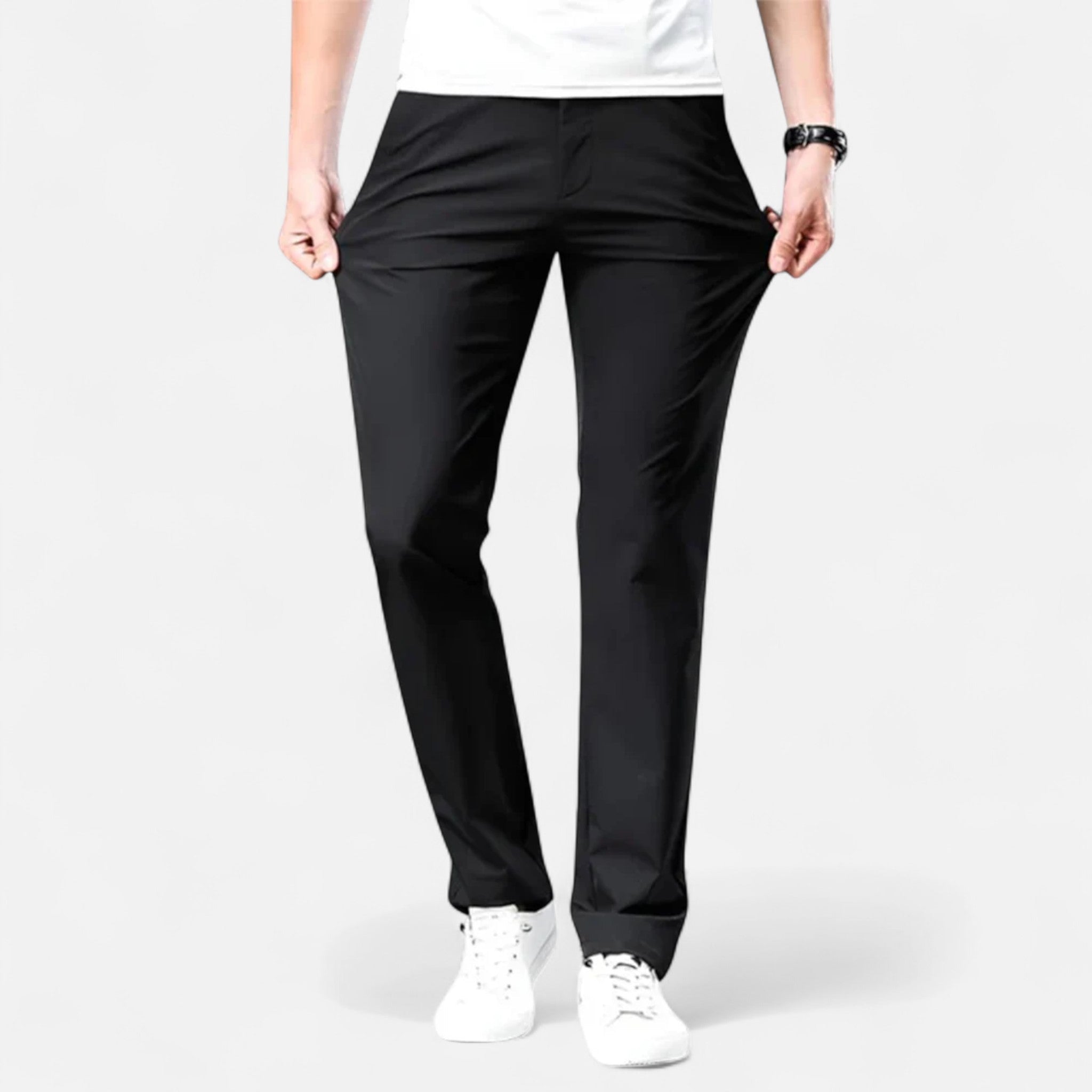 OLANE Slim - Fit Stretch Cotton Chinos BlackSMen's Bottoms