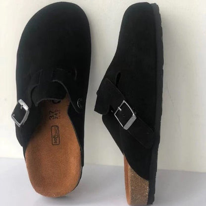 OLANE Slip-On Adjustable Buckle Clog Black37Women's Shoes