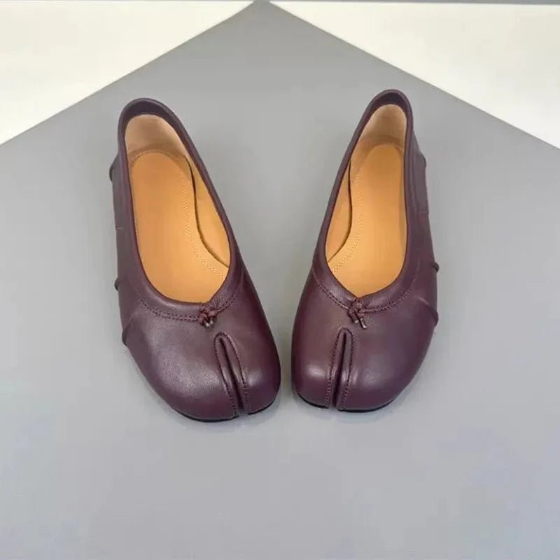 OLANE Slip - On Split - Toe Leather Mules Brown41Women's Shoes