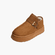 Bottines à plateforme en suédine, slip‑on