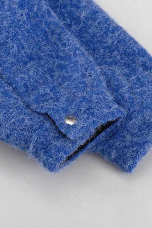 OLANE Snap Button-Up Cropped Jacket BlueSWomen's Coats & Jackets