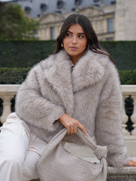 Soft Open-Front Faux Fur Coat