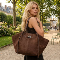 Grand sac fourre-tout en suédine style ailes de chauve-souris