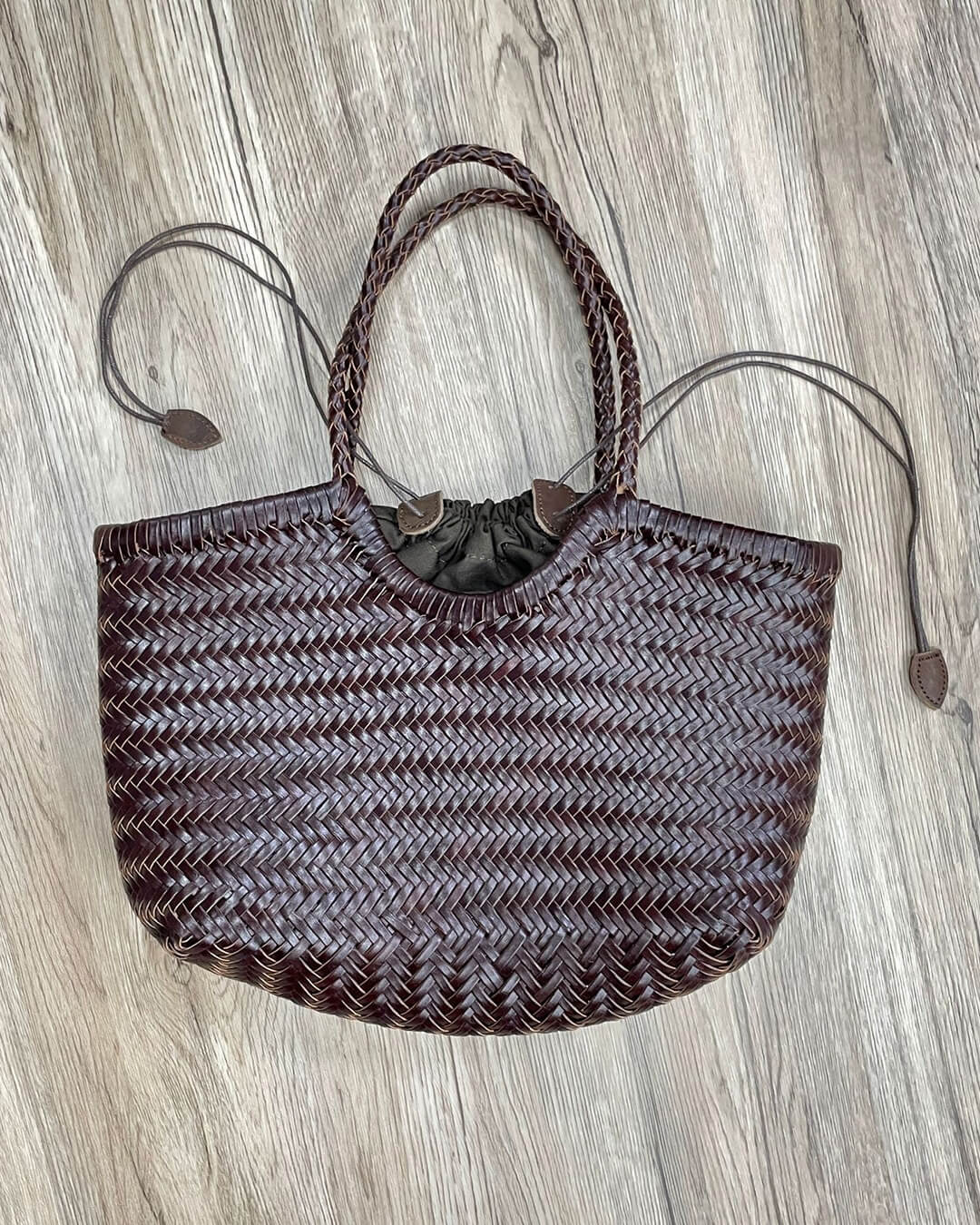 OLANE Spacious Woven Leather Tote Bag BrownSWomen's Bags