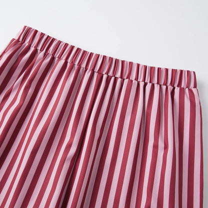 OLANE Striped Ruffle Sleepwear Set LWomen's Sets