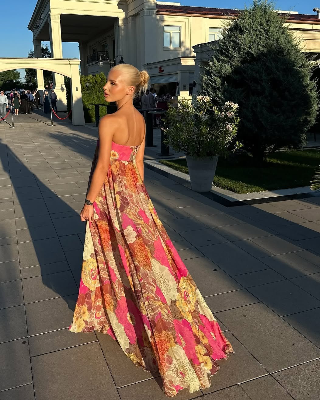 OLANE Sabrina Strapless Floral Maxi Dress MulticolorSWomen's Dresses