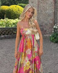 Sabrina Strapless Floral Maxi Dress