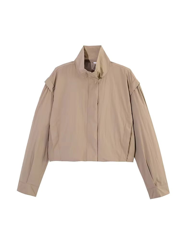 OLANE Stylish Cropped Windbreaker Jacket CremeXSWomen's Coats & Jackets