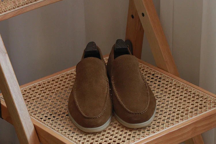 OLANE Stylish Modern Slip-On Suede Loafers Navy Blue40Men's Shoes