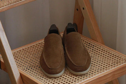OLANE Stylish Modern Slip-On Suede Loafers Navy Blue40Men's Shoes