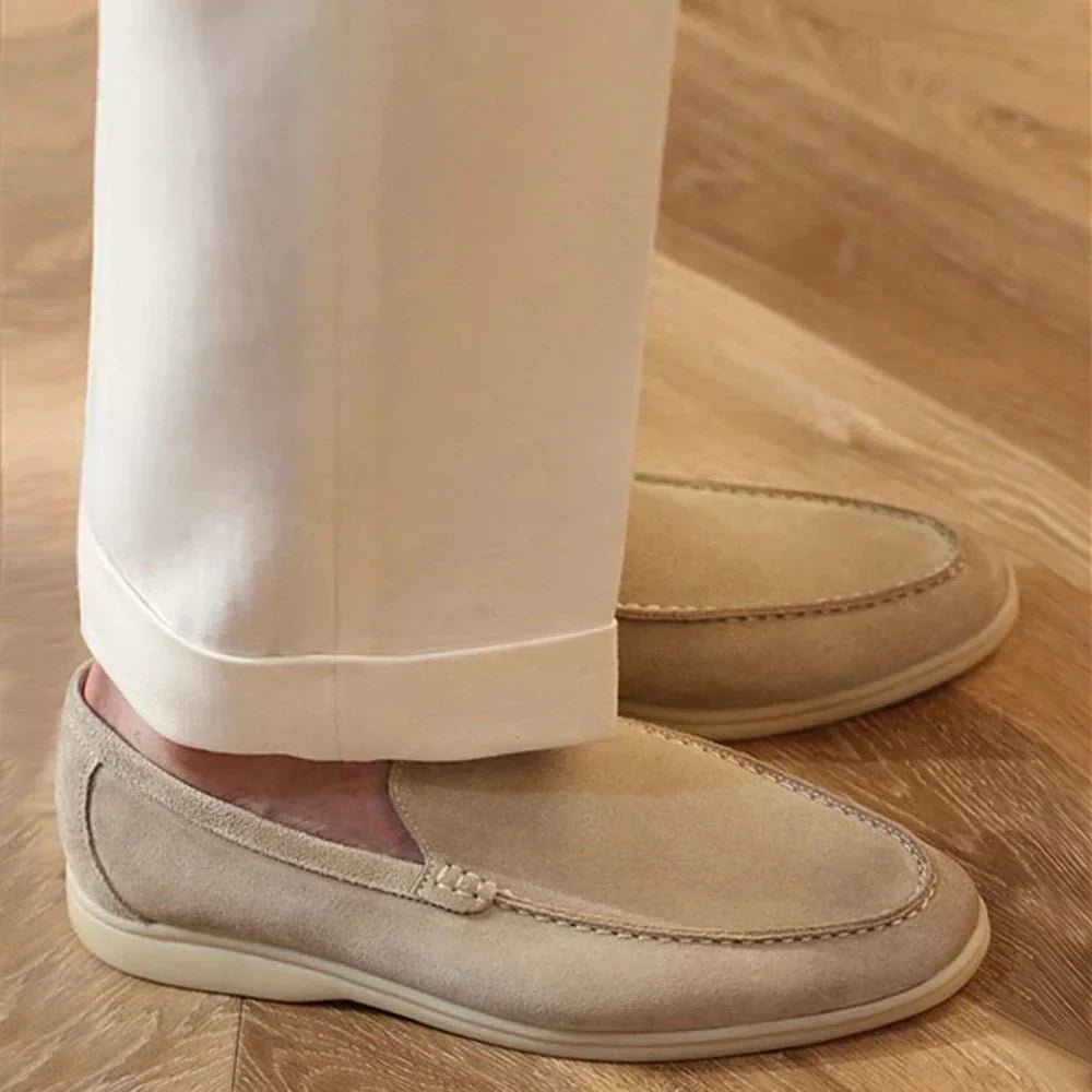 OLANE Stylish Modern Slip-On Suede Loafers Navy Blue40Men's Shoes