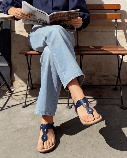 OLANE Stylish T-Strap Arch Support Sandal Blue35/5Women's Shoes