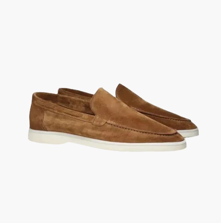 OLANE Suede Slip - On Yacht Loafers Brown36Men's Shoes
