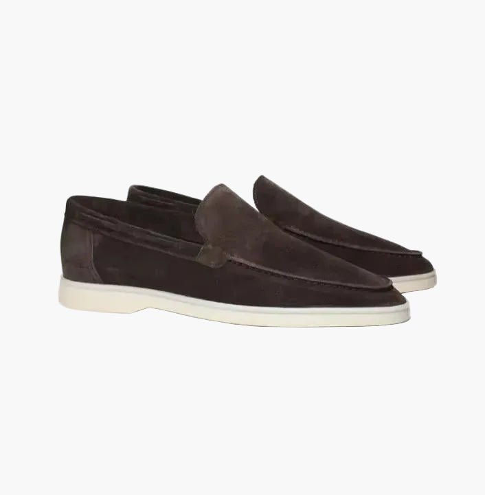 OLANE Suede Slip - On Yacht Loafers Dark Brown36Men's Shoes