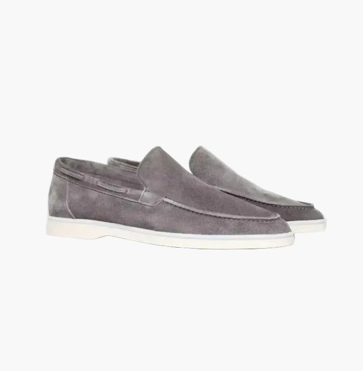 OLANE Suede Slip - On Yacht Loafers Grey36Men's Shoes