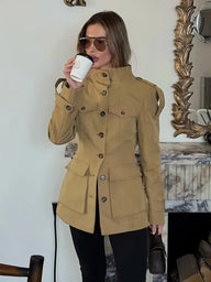 Veste utilitaire droite col montant