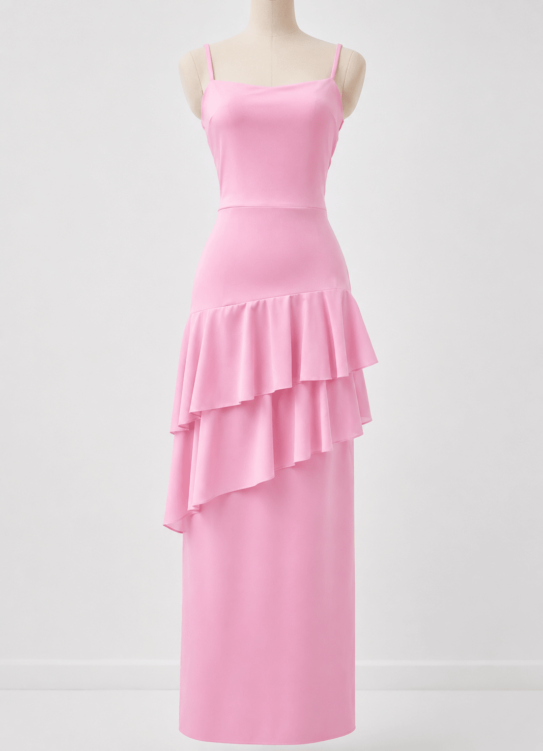 OLANE Tiered Backless Spaghetti Strap Maxi Dress PinkSWomen's Dresses