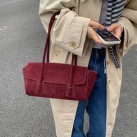 Sac bandoulière vintage en suédine synthétique