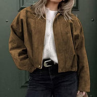 Veste vintage kaki en suédine