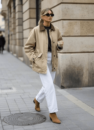 Veste utilitaire longue en toile vintage