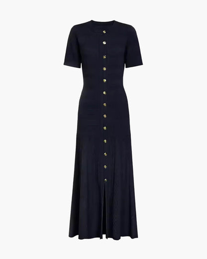 OLANE Wren Ribbed Knit Midi Dress NavyXSWomen's Dresses