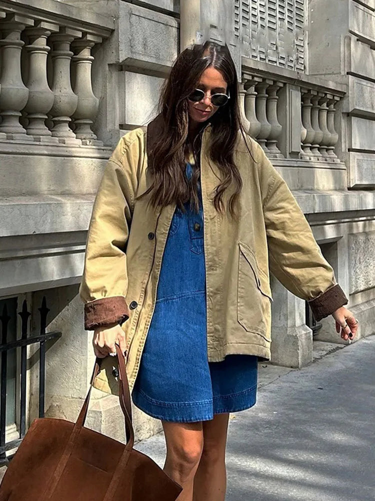 Vintage Long Utility Canvas Jacket