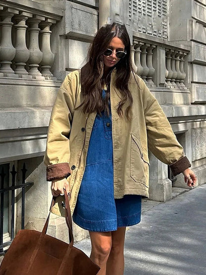 Vintage Long Utility Canvas Jacket