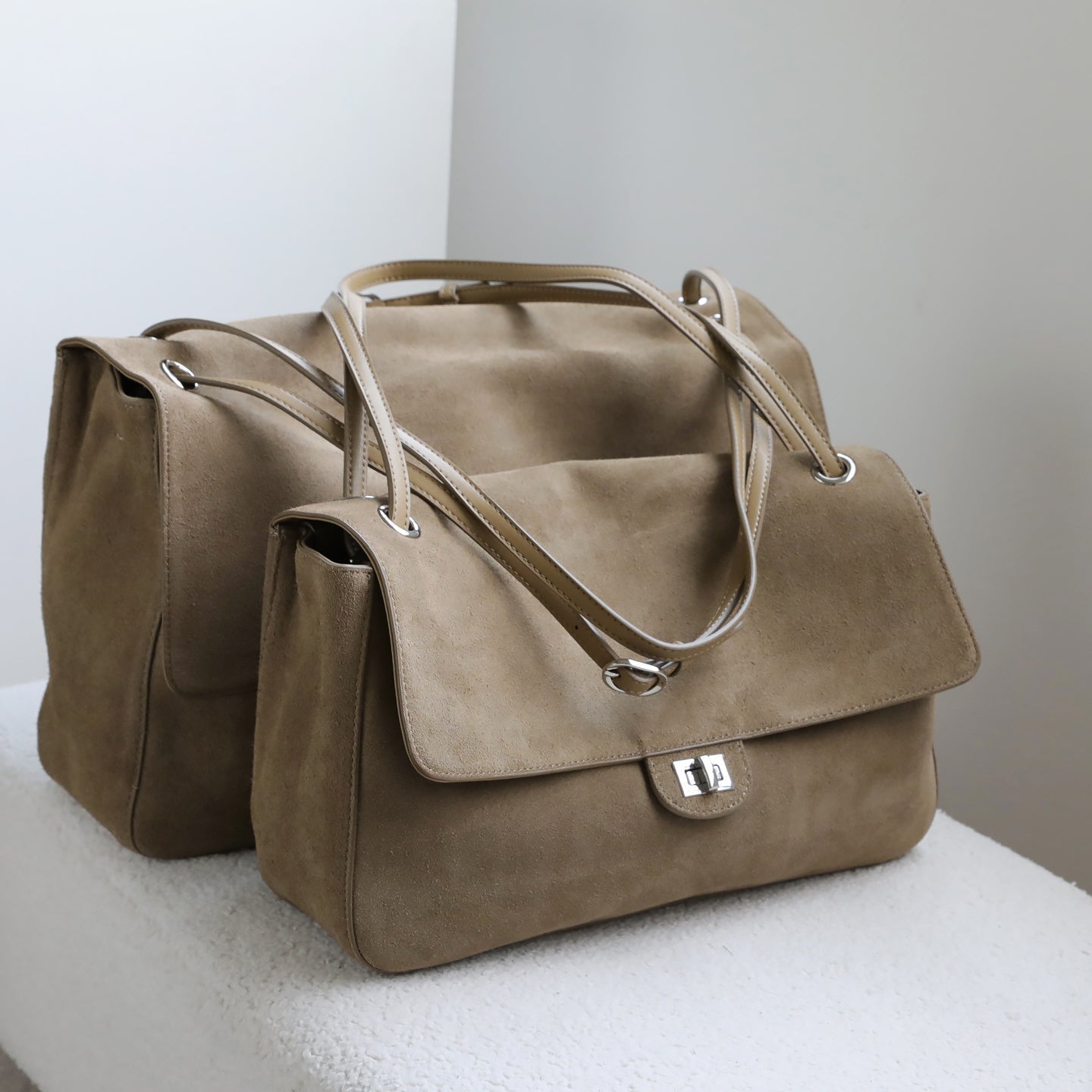 Sac fourre-tout rétro en cuir bovin givré
