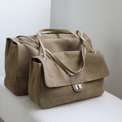 Sac fourre-tout rétro en cuir bovin givré