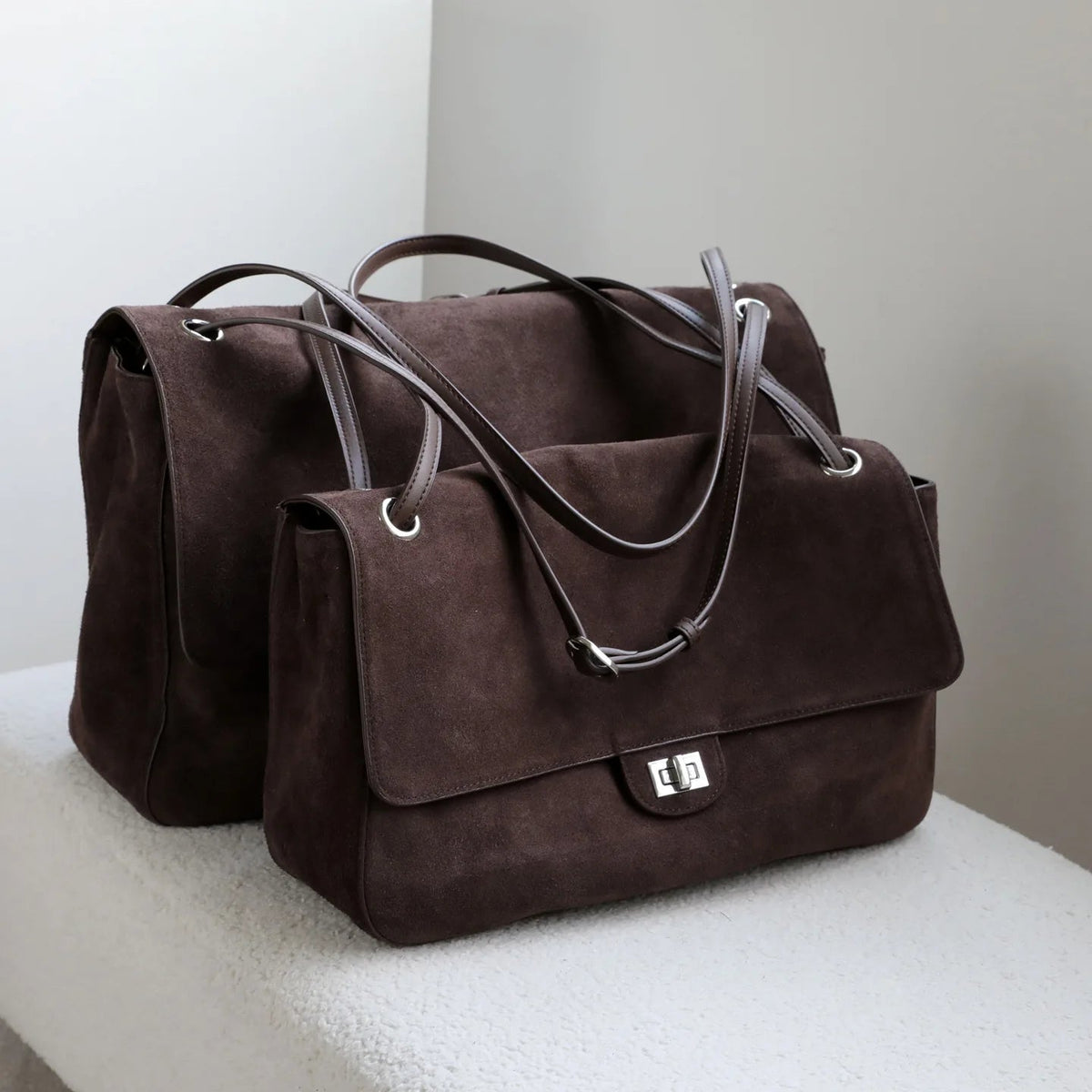 Sac fourre-tout rétro en cuir bovin givré