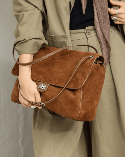 Sac fourre-tout rétro en cuir bovin givré