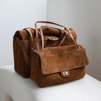 Sac fourre-tout rétro en cuir bovin givré