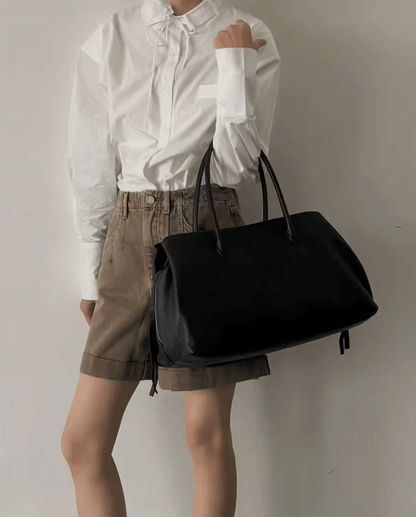 Multi-Compartment Shoulder Tote Bag