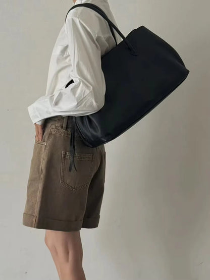 Multi-Compartment Shoulder Tote Bag