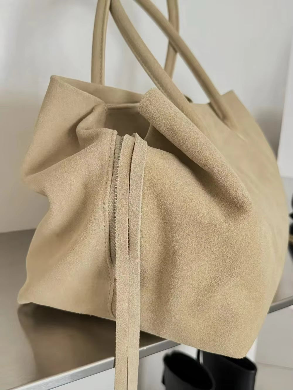 Multi-Compartment Shoulder Tote Bag