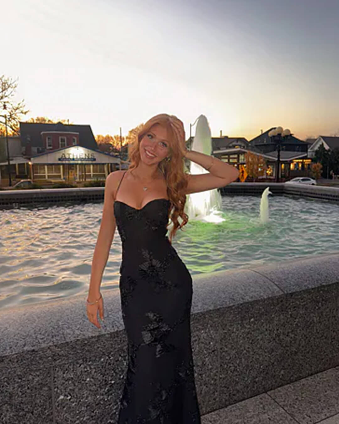 Bodycon Appliqué Tie-Back Evening Gown