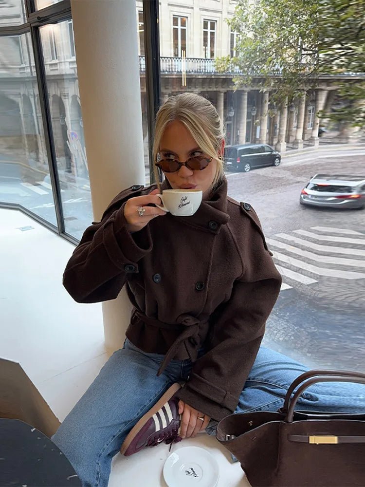 Jenny Manteau en laine col montant