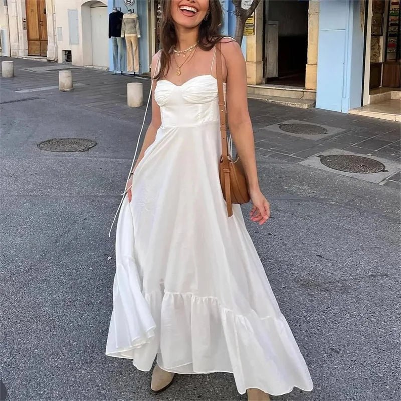Flowing High-Waisted Tiered Midi Dress