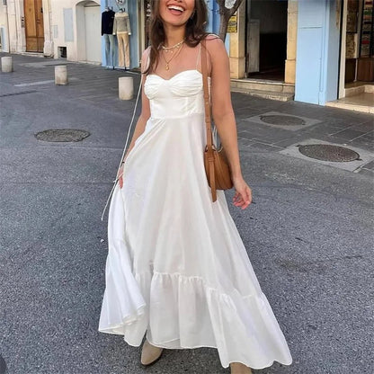 Flowing High-Waisted Tiered Midi Dress