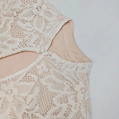 Long Sleeve Cut-Out Lace Mini Dress