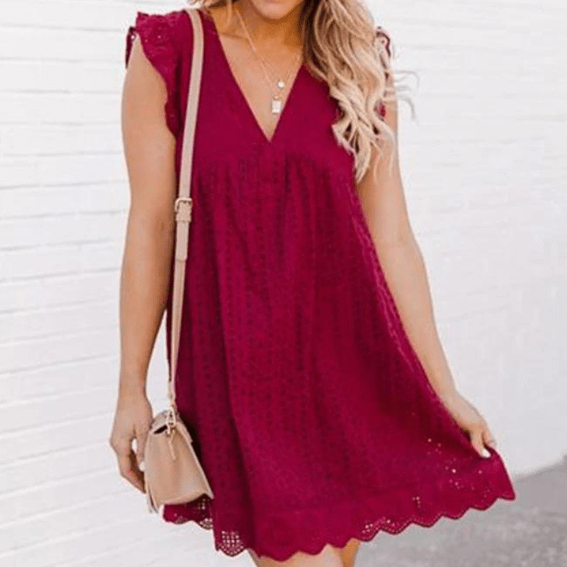 Casual V-Neck Sleeveless Mini Dress