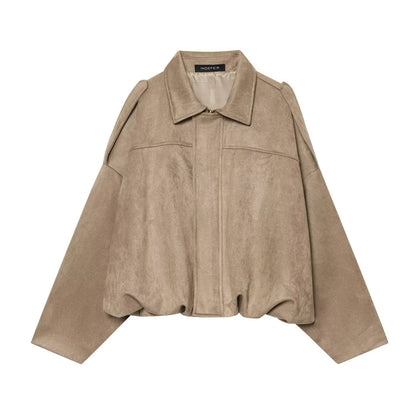 Veste oversize zippée en suède Jessica